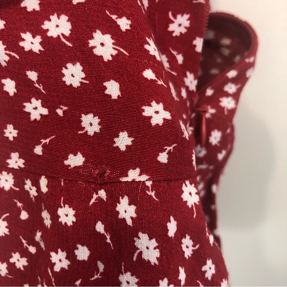 Zara Women’s Red and White Floral Cottagecore Tie Wrap Skort Size Small - Picture 7 of 8